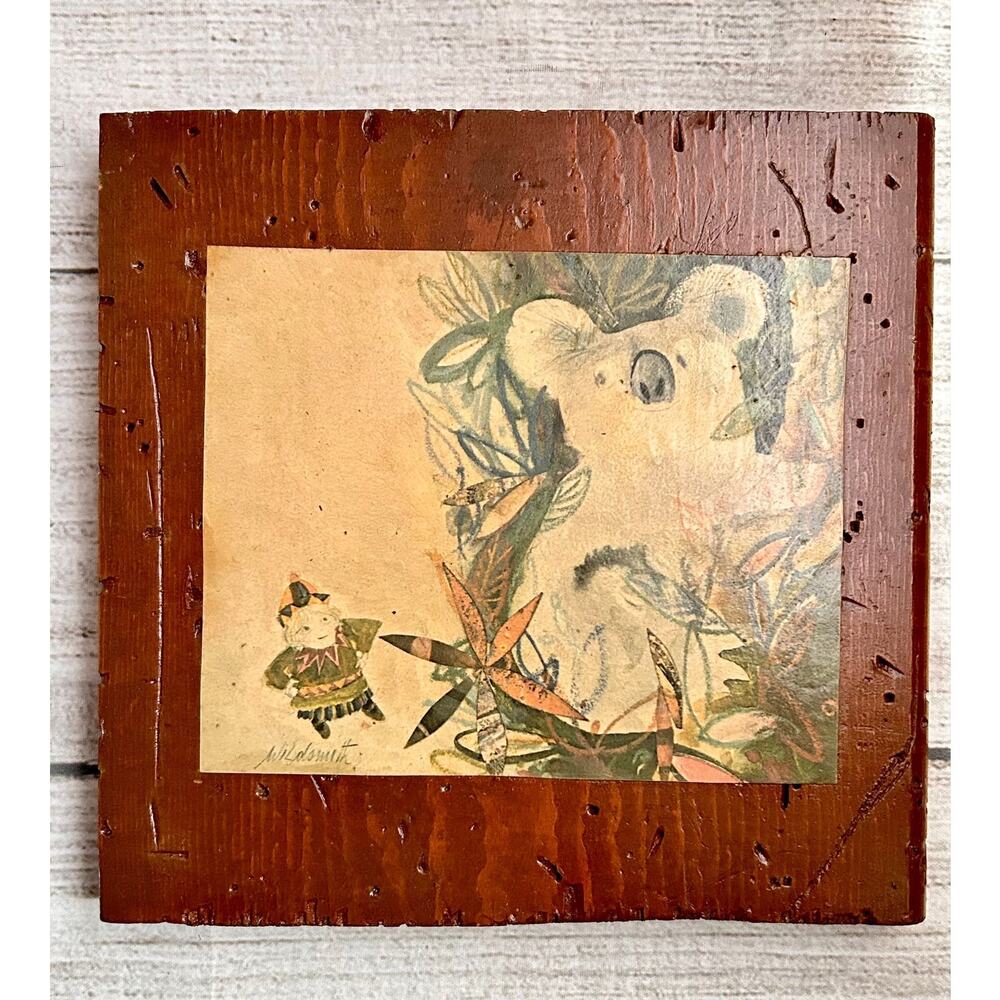 Brain Wildsmith "A World of Fancy-Australia" wooden plaque